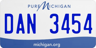 MI license plate DAN3454