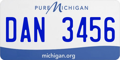 MI license plate DAN3456