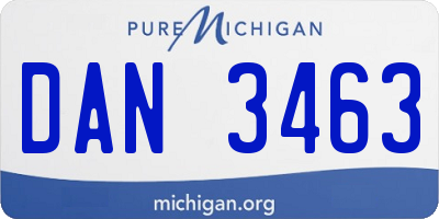 MI license plate DAN3463