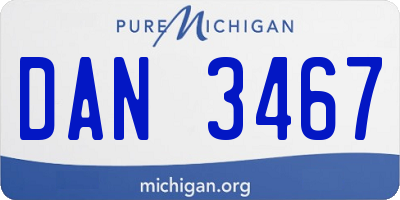 MI license plate DAN3467