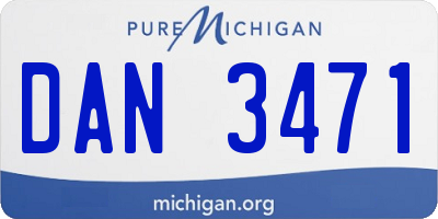 MI license plate DAN3471