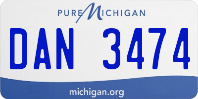 MI license plate DAN3474