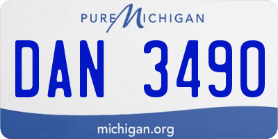 MI license plate DAN3490