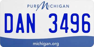 MI license plate DAN3496