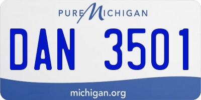 MI license plate DAN3501