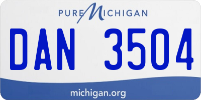 MI license plate DAN3504