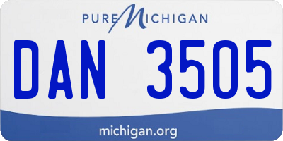 MI license plate DAN3505