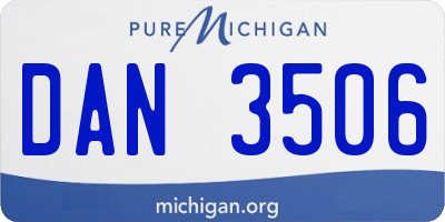 MI license plate DAN3506