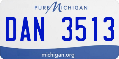 MI license plate DAN3513