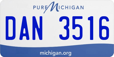 MI license plate DAN3516