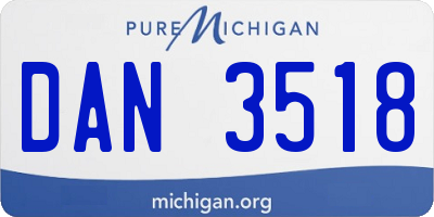 MI license plate DAN3518