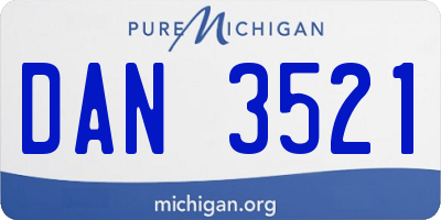 MI license plate DAN3521