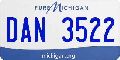 MI license plate DAN3522