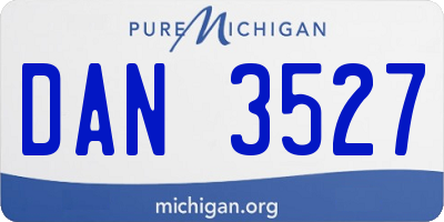 MI license plate DAN3527