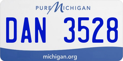 MI license plate DAN3528