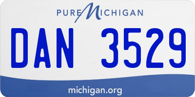 MI license plate DAN3529