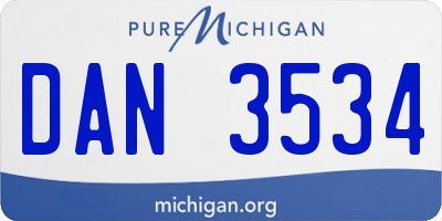 MI license plate DAN3534