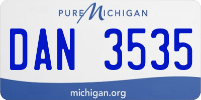 MI license plate DAN3535