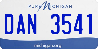 MI license plate DAN3541