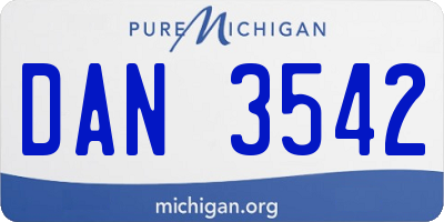 MI license plate DAN3542