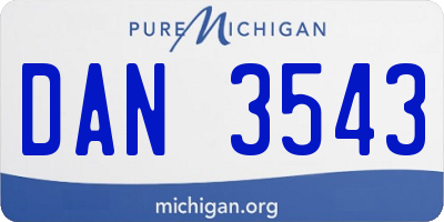 MI license plate DAN3543