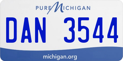 MI license plate DAN3544