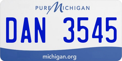 MI license plate DAN3545