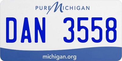 MI license plate DAN3558