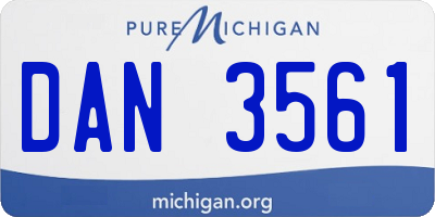 MI license plate DAN3561