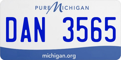 MI license plate DAN3565