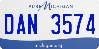 MI license plate DAN3574