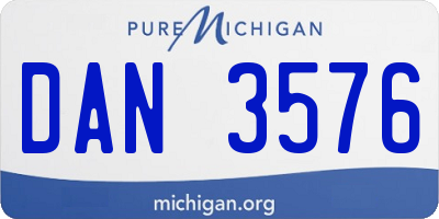 MI license plate DAN3576