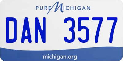 MI license plate DAN3577