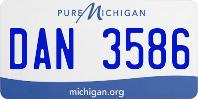 MI license plate DAN3586