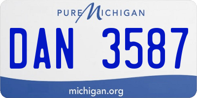 MI license plate DAN3587