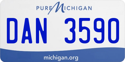 MI license plate DAN3590