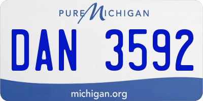 MI license plate DAN3592