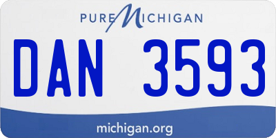 MI license plate DAN3593