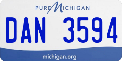 MI license plate DAN3594