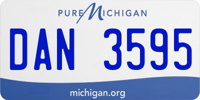 MI license plate DAN3595