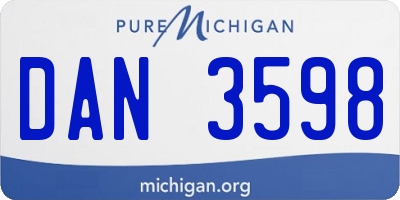 MI license plate DAN3598