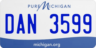 MI license plate DAN3599
