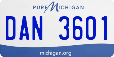 MI license plate DAN3601
