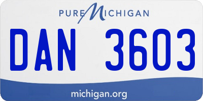 MI license plate DAN3603