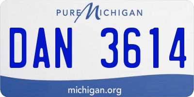 MI license plate DAN3614