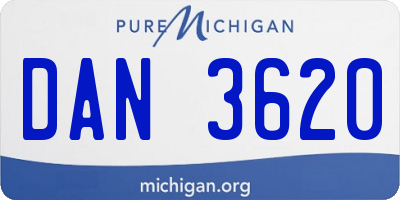 MI license plate DAN3620