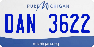 MI license plate DAN3622