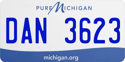 MI license plate DAN3623