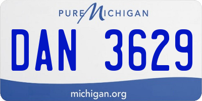 MI license plate DAN3629