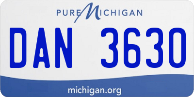 MI license plate DAN3630